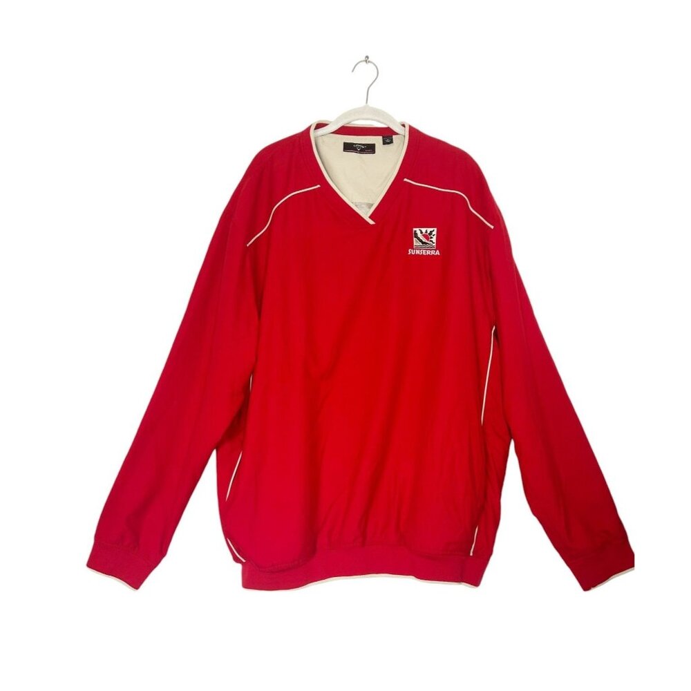 Callaway Golf Sport Men's Long Sleeve V-Neck Pullover Jacket in Red - Sz XL